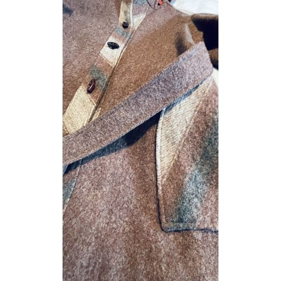 Vintage Casa de Lana 100% Virgin Wool Hooded Belted Retro Coat Women’s Size 9/10 - Picture 6 of 14